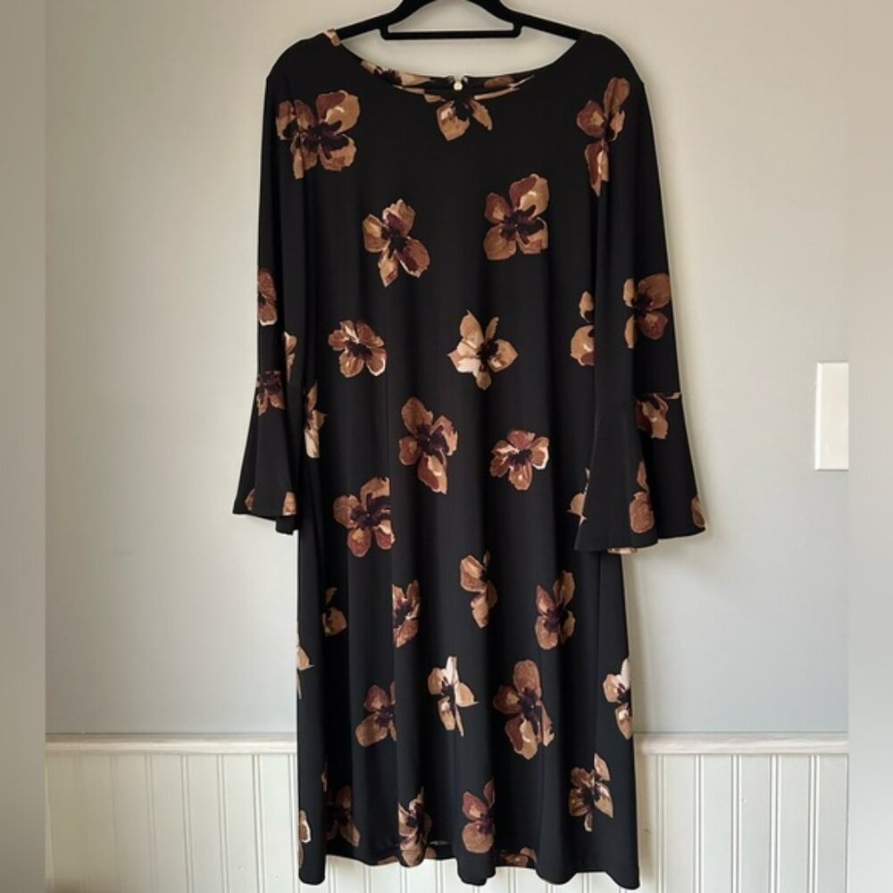 Tommy hilfiger Elegant Floral Black Dress size 12‎